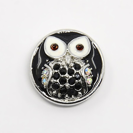 Nickel Free & Lead Free Zinc Alloy Rhinestone Enamel Jewelry Snap Buttons SNAP-G001-08A-FF-1