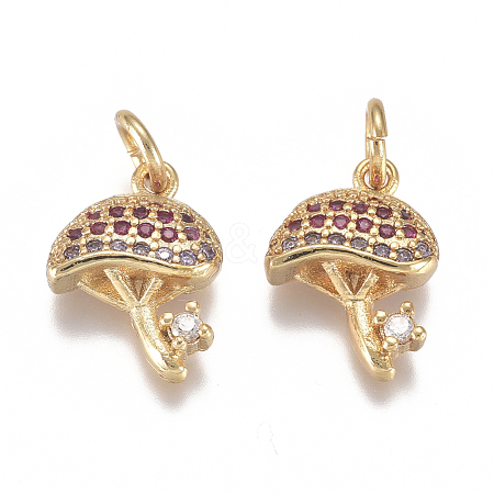 Brass Micro Pave Cubic Zirconia Charms ZIRC-I038-01G-1
