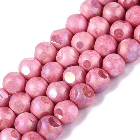 Ombre Effect Dyed Electroplate Opaque Glass Beads Strands EGLA-Q130-01A-16-1