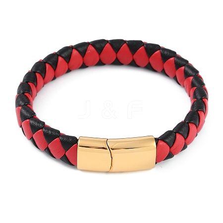 Braided Microfiber Leather Cord Bracelets BJEW-P328-06G-01-1