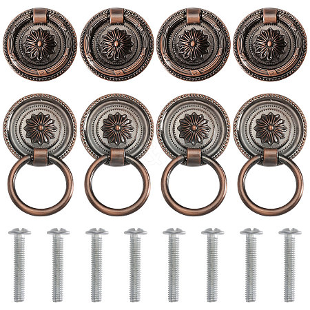 8Pcs Flower Zinc Alloy Cabinet Handles AJEW-FH0006-30A-1