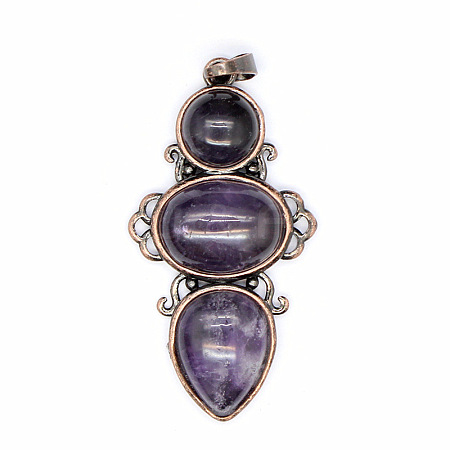 Retro Natural Amethyst Pendants PW-WG7292F-13-1