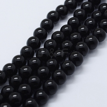 Natural Black Onyx Beads Strands G-P369-02-12mm-1