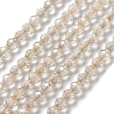 Electroplate Glass Beads Strands GLAA-A014-02H-1