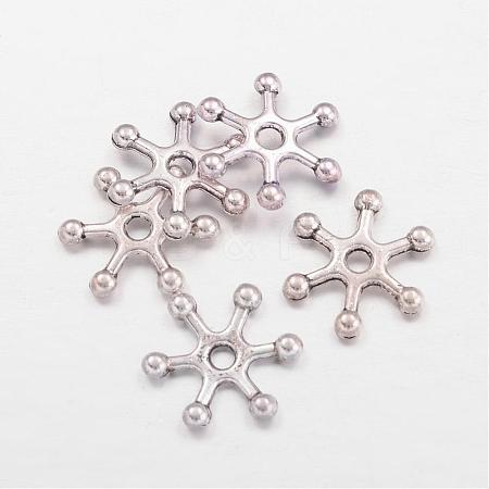 Tibetan Style Alloy Snowflake Beads X-TIBEB-S006-AS-FF-1