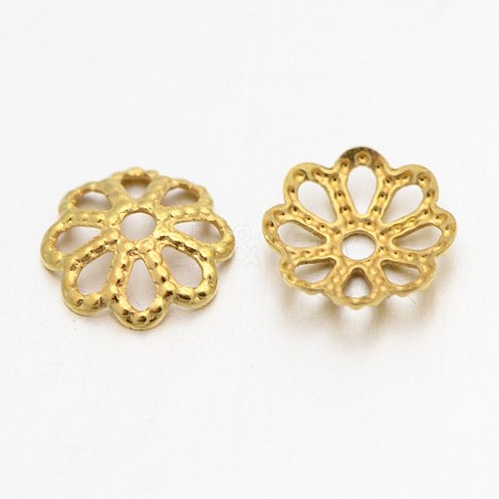 Filigree Multi-Petal Brass Bead Caps KK-N0088-07G-01-1