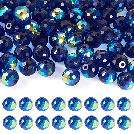 80Pcs AB Color Plated Glass Beads EGLA-TA0013-01B-1
