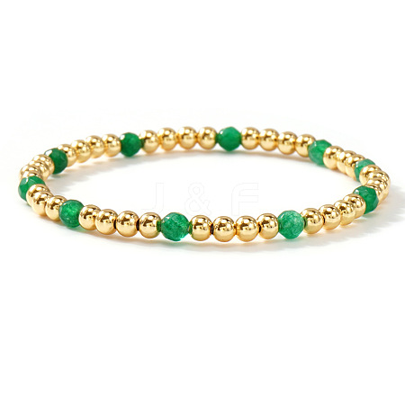 Natural Gemstone Beaded Stretch Bracelets TU5709-8-1