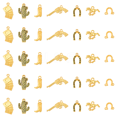 35Pcs 7 Styles Alloy Pendants FIND-YW0009-51-1
