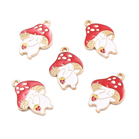 Autumn Theme Alloy Enamel Pendants X-ENAM-E361-07LG-1