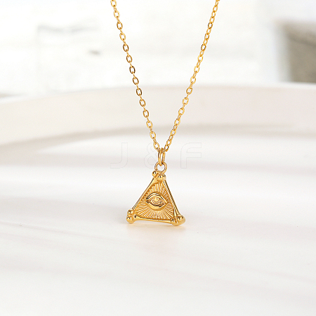 Elegant Stainless Steel Triangle Pendant Necklace for Women's Daily Wear YJ9292-1-1