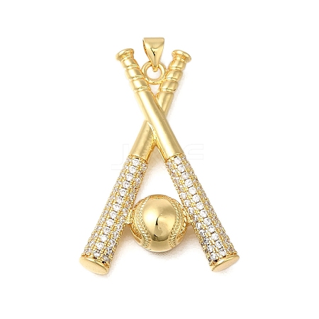 Rack Plating Brass Micro Pave Cubic Zirconia Pendants ZIRC-F142-32C-G-1