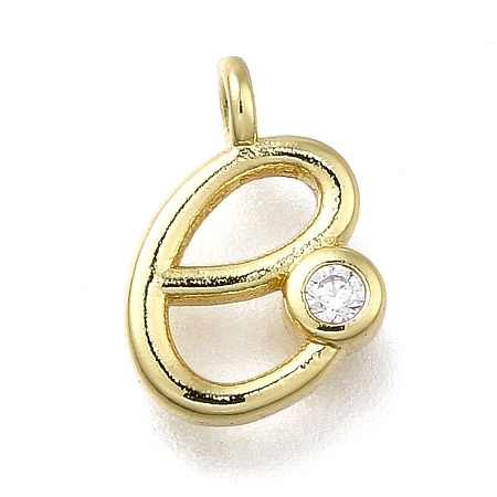 Brass Micro Pave Cubic Zirconia Pendants KK-B132-12G-E-1