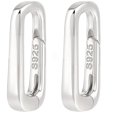 925 Sterling Silver Spring Gate Rings with Double Sided Suede Fabric Silver Polishing Cloth STER-BBC0009-26-1