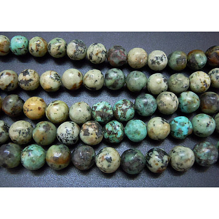 Natural African Turquoise(Jasper) Beads Strands X-TURQ-G037-12mm-1