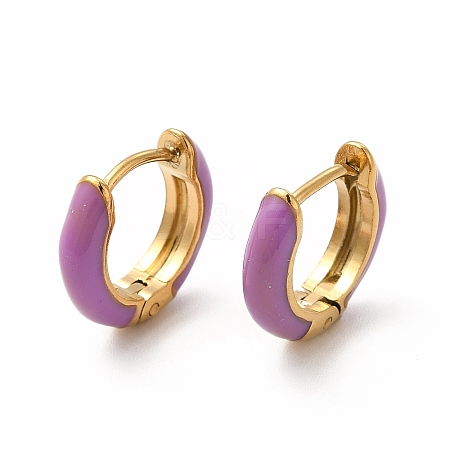 Ion Plating(IP) Enamel Hoop Earrings EJEW-G344-02G-03-1