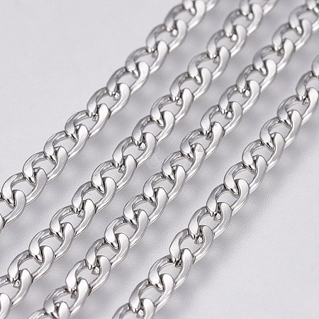 304 Stainless Steel Curb Chains CHS-G005-B-01P-1