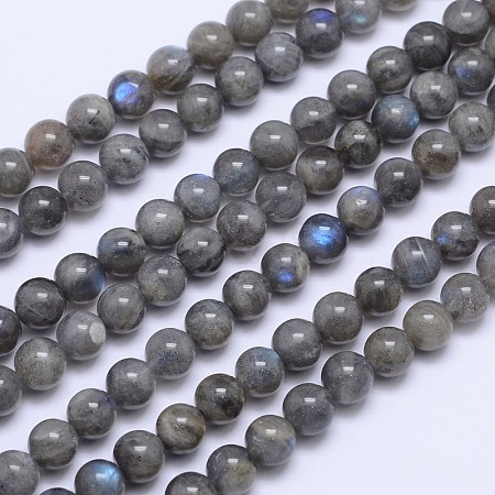 Natural Labradorite Round Bead Strands X-G-I156-01-8mm-1