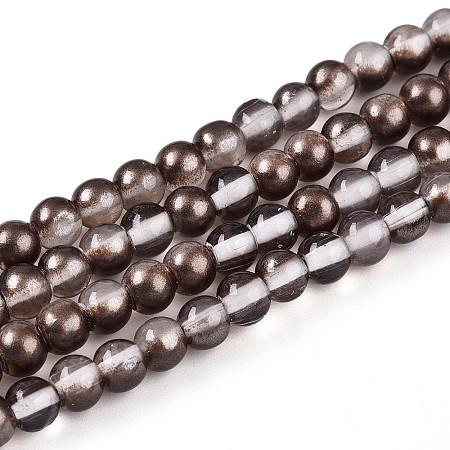 Baking Paint Transparent Glass Beads Strands DGLA-N011-4mm-09-1