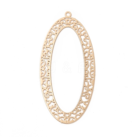 Rack Plating Brass Filigree Big Pendants KKC-K001-18KCG-1