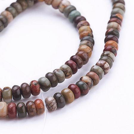 Natural Picasso Stone/Picasso Jasper Beads Strands G-G683-14-2x4mm-1