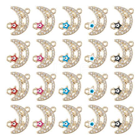 20Pcs 5 Colors Moon Alloy Enamel Connector Charms FIND-TA0002-19-1