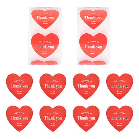 2Roll Heart with Thank You Roll Stickers DIY-TA0013-58C-1