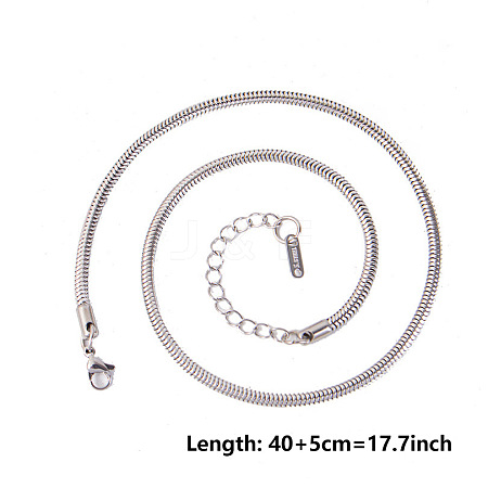 Non-Tarnish Unisex 304 Stainless Steel Snake Chains Necklaces TF8377-1-1