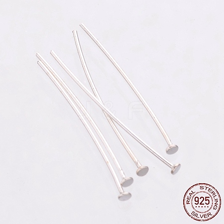 925 Sterling Silver Flat Head Pins STER-K017-25mm-S-03-1