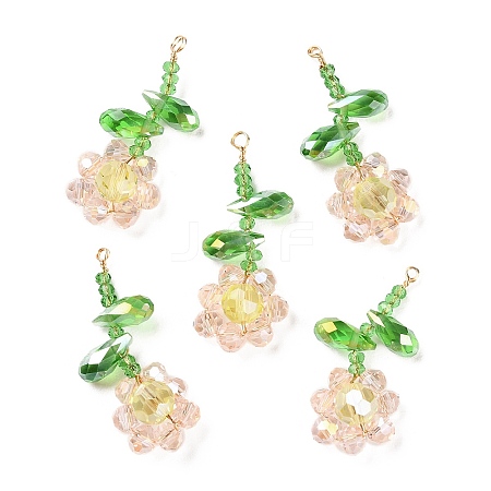 Glass Beaded Pendants GLAA-C028-06D-1