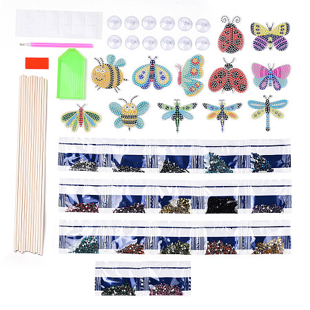 DIY Diamond Painting Insects Decorative Garden Stake Kits DIAM-TAC0001-03-1