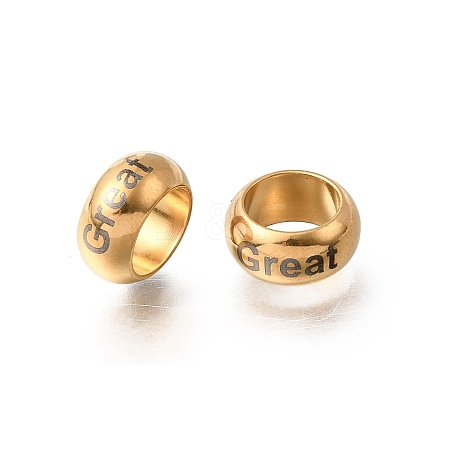 304 Stainless Steel Large Hole Beads STAS-H263-01G-03-1