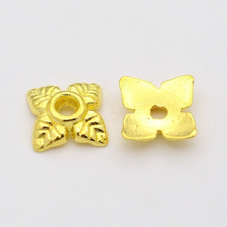 Tibetan Style Alloy Bead Caps TIBEB-S039-045G-NR-1