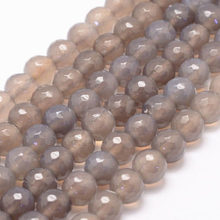 Natural Grey Agate Bead Strands G-K155-D-6mm-F01-1