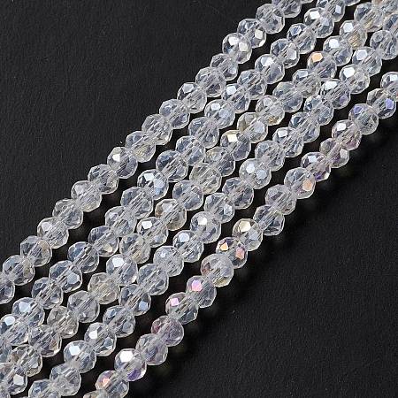 Crystal Glass Rondelle Beads Strands LS-EGLA-F049C-03-1