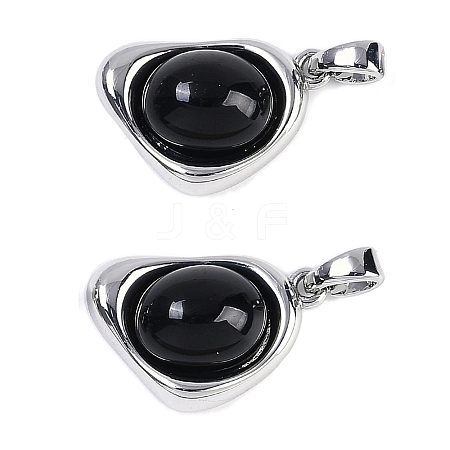 Black Glass Pendants KK-U043-52P-04-1