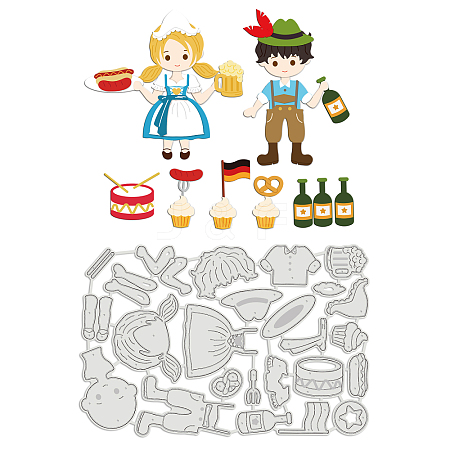 Oktoberfest Theme Carbon Steel Cutting Dies Stencils DIY-WH0309-164-1