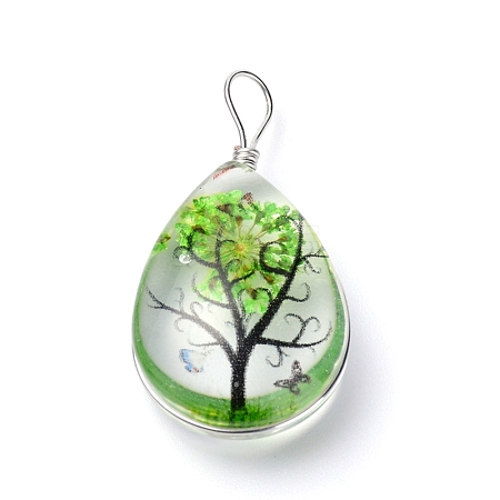 Transparent Glass Pendants GLAA-SZC0001-01E-1