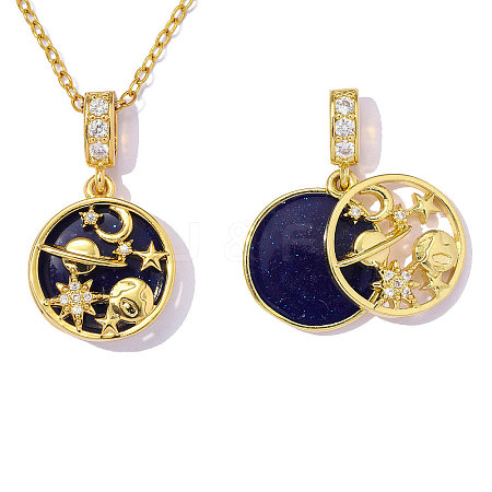 Brass Micro Pave Clear Cubic Zirconia Pendants CU-OY001-66G-1