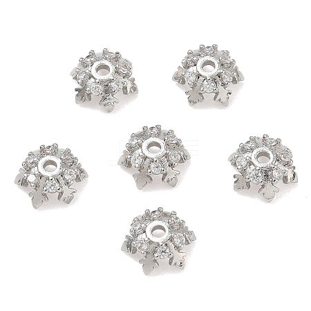 Brass Micro Pave Cubic Zirconia Bead Caps CU-CBA6E4E-08P-1