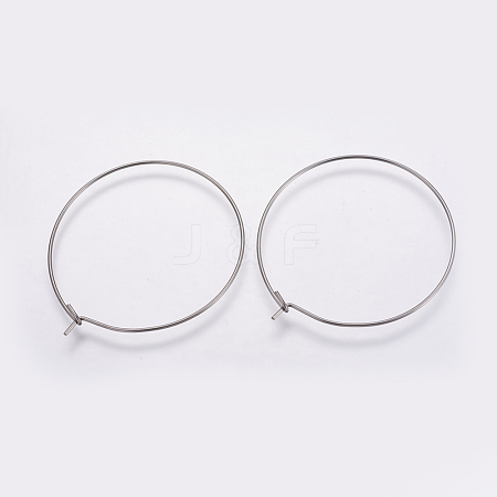 316 Surgical Stainless Steel Hoop Earrings Findings X-STAS-K146-039-35mm-1