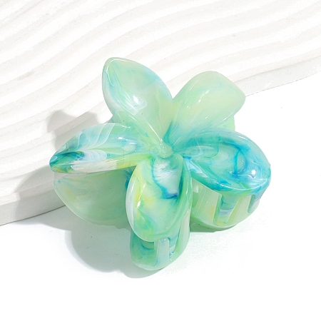5-Petals Flower Shapes Plastic Claw Hair Clips PW-WG70882-04-1