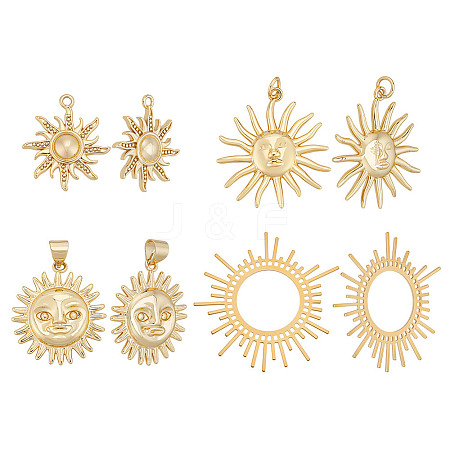 12Pcs 4 Styles Brass Pendants KK-AR0004-67-1