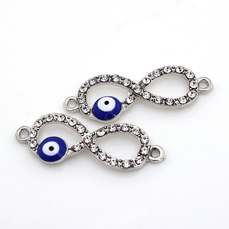 Alloy Rhinestone Evil Eye Links connectors LS-ALRI-S161-09P-1