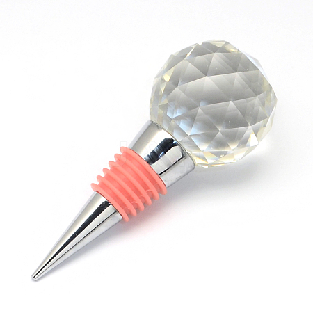 Zinc Alloy Wine Bottle Stoppers with Glass Beads AJEW-R047-01-1