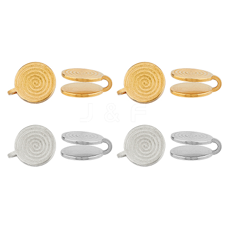 8Pcs 2 Colors 304 Stainless Steel Vortex Cuff Earrings EJEW-HS0001-13A-1