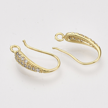 Brass Micro Pave Cubic Zirconia Earring Hooks LS-ZIRC-Q022-035G-NF-1