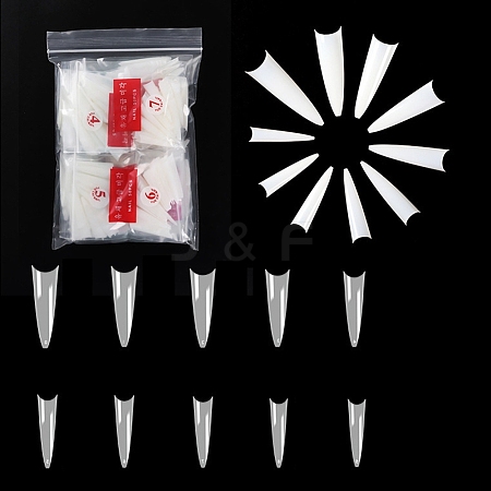 ABS Plastic Seamless Stiletto False Nail Tips MRMJ-T067-11B-1