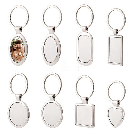 12Pcs 6 Style Alloy Blanks Keychains AJEW-GA0007-46-1