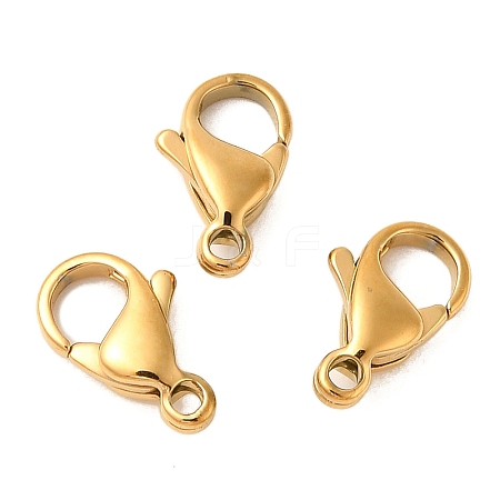 Ion Plating(IP) 304 Stainless Steel Lobster Claw Clasps X-STAS-AB11-G-01-1